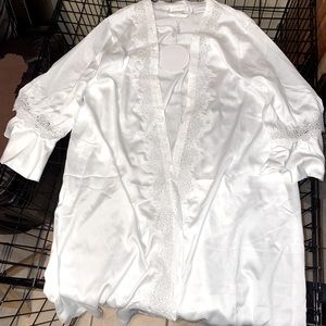 White Chloe Satin Robe